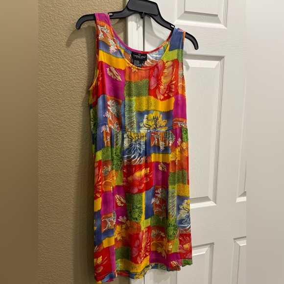 Carole Little Red Orange Graphic Short Sleeve T-Shirt and dress size M - Picture 2 of 7